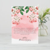 ヴィンテージバラピンクフローラボ結婚タニック サンキューカード (スタンド正面)