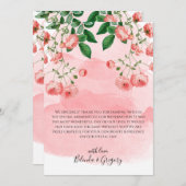 ヴィンテージバラピンクフローラボ結婚タニック サンキューカード (正面/裏面)