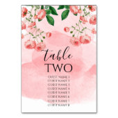 ヴィンテージバラピンクフローラボ結婚タニック テーブルナンバー (正面)