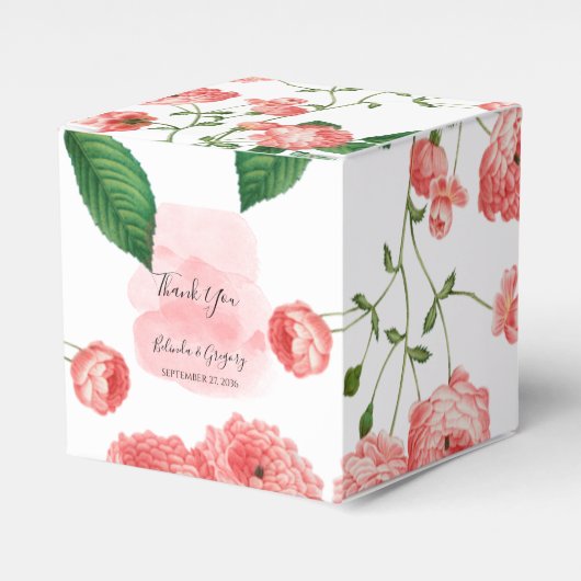 ヴィンテージバラピンクフローラボ結婚タニック フェイバーボックス (正面サイド)