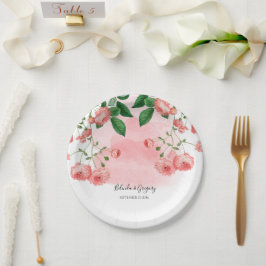 ヴィンテージバラピンクフローラボ結婚タニック ペーパープレート