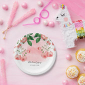 ヴィンテージバラピンクフローラボ結婚タニック ペーパープレート (パーティー)