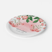 ヴィンテージバラピンクフローラボ結婚タニック ペーパープレート (アングル)