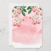 ヴィンテージバラピンクフローラボ結婚タニック 招待状 (裏面)