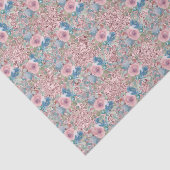 ヴィンテージバラピンクブルーシャイニーピンク背景 薄葉紙 (詳細)