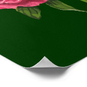 ヴィンテージバラピンク牡丹ガーデンフラワー ポスター (角)