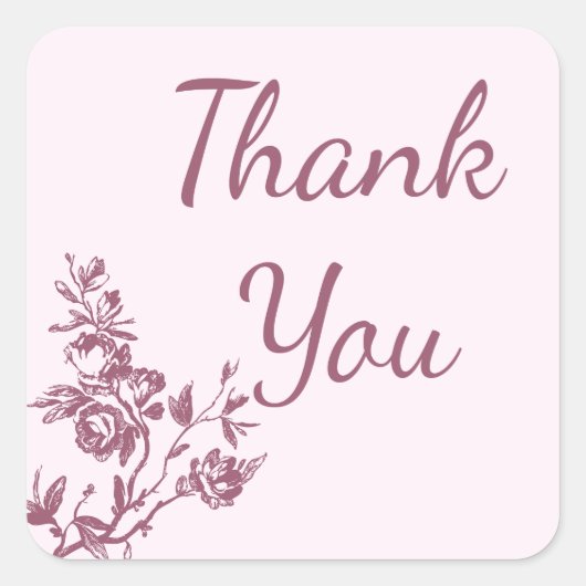 ヴィンテージバラピンク結婚フローラシール/シール スクエアシール (正面)