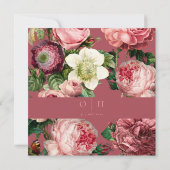 ヴィンテージバラピンク赤面結婚クラシック 招待状 (裏面)