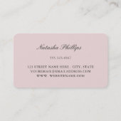 ヴィンテージバラピーチウォーターカラーピーニーフローラダーク 名刺 (裏面)