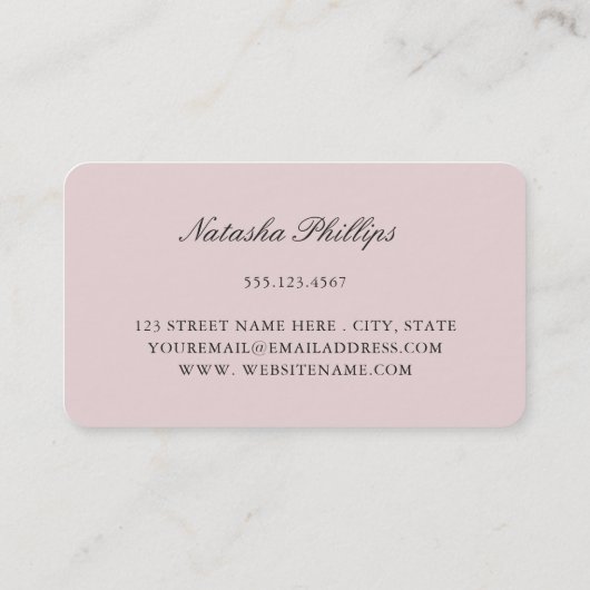 ヴィンテージバラピーチウォーターカラーピーニーフローラダーク 名刺 (裏面)