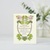 ヴィンテージバラフォーリーフクローバーサンパトリックの日C ポストカード (スタンド正面)