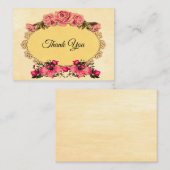 ヴィンテージバラフラワーサンキューカード ノートカード (正面/裏面)