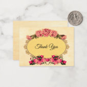 ヴィンテージバラフラワーサンキューカード ノートカード (正面/裏面インサイチュ)