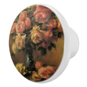 ヴィンテージバラフラワーズ金ゴールドフローラ印象派 セラミックノブ (右)