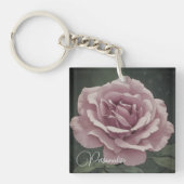 ヴィンテージバラフラワーダスキピンクグリーンフローラ キーホルダー (正面)