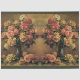 ヴィンテージバラフラワーブーケ金ゴールドフローラデカップージ 薄葉紙