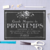 ヴィンテージバラフランスのタイポグラフィブラックデクページ 薄葉紙 (クラフト)