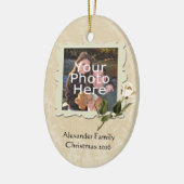 ヴィンテージバラフレーム写真クリスマスオーナメント セラミックオーナメント (左)
