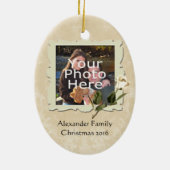 ヴィンテージバラフレーム写真クリスマスオーナメント セラミックオーナメント (裏面)
