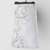 ヴィンテージバラフローラグレー装飾 ゴルフヘッドカバー (回転90)