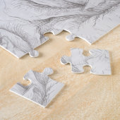 ヴィンテージバラフローラグレー装飾 ジグソーパズル (側面)