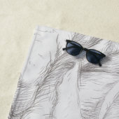 ヴィンテージバラフローラグレー装飾 ビーチタオル (インサイチュ)