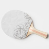 ヴィンテージバラフローラグレー装飾 卓球ラケット (横)
