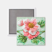 ヴィンテージバラフローラタイル マグネット (正面/裏面)