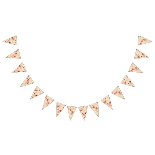 ヴィンテージバラフローラバンティングフラッグピンクとクリーム バンティングフラッグ (全)