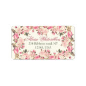 ヴィンテージバラフローラパーソナライズされた住所 シール (正面)