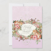 ヴィンテージバラフローラブーケパーソナルブライダルシャワー 招待状 (裏面)