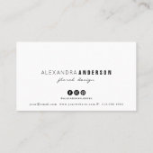 ヴィンテージバラフローラリボンブラックビジネスカード 名刺 (裏面)