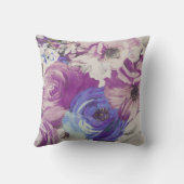 ヴィンテージバラフローラルパターンイラストレーション クッション (裏面)