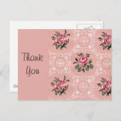 ヴィンテージバラフローラ壁紙パターン ポストカード (正面/裏面)