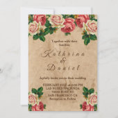 ヴィンテージバラフローラ旧紙結婚式招待状 招待状 (正面)