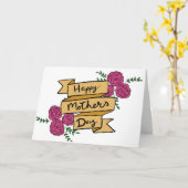 ヴィンテージバラフローラ母の日 カード (黄色い花)