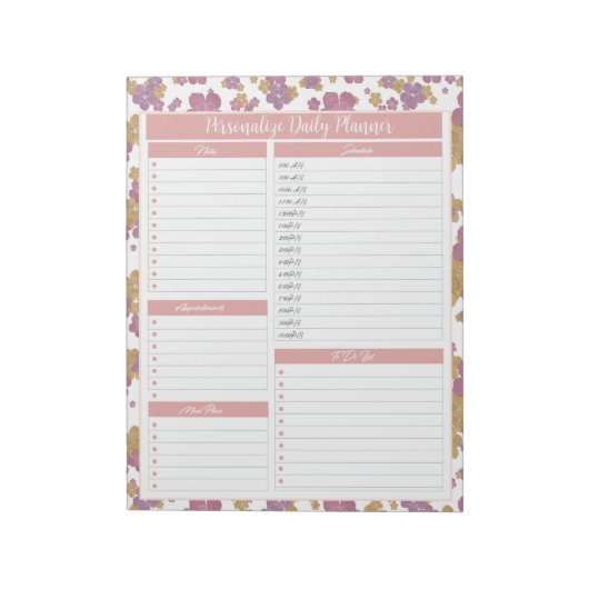 ヴィンテージバラフローラ毎日プランナースケジュール ノートパッド (回転)