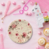 ヴィンテージバラフローラ紙パーティープレート ペーパープレート (パーティー)