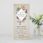 ヴィンテージバラフローラ結婚グリーナリーのメニューカード メニュー (スタンド正面)