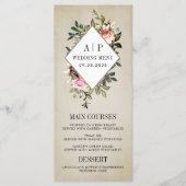 ヴィンテージバラフローラ結婚グリーナリーのメニューカード メニュー (正面)