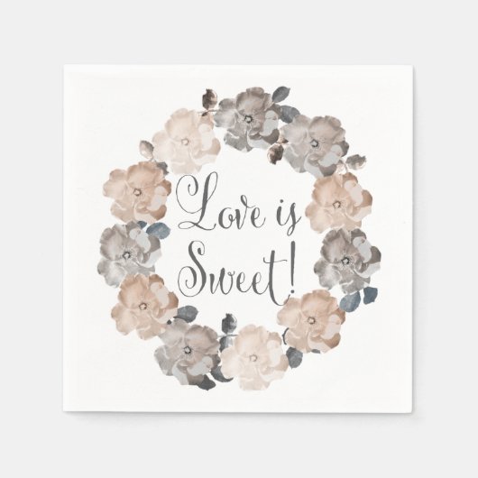 ヴィンテージバラフローラ結婚ズスイートナプキンス スタンダードカクテルナプキン (正面)