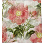 ヴィンテージバラフローラ開花シャワーカーテン シャワーカーテン (正面)