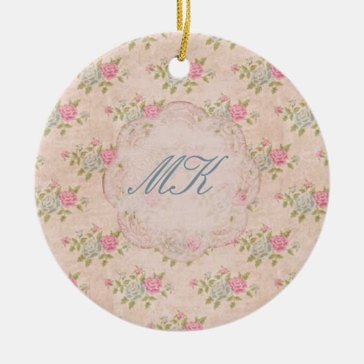 ヴィンテージバラフローラ セラミックオーナメント (正面)