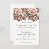 ヴィンテージバラブライダルブーケ 招待状 (正面/裏面)