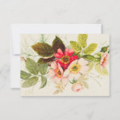 ヴィンテージバラブーケフローラウェディングRSVPカード 出欠カード (裏面)