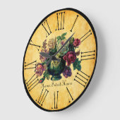 ヴィンテージバラホームスイートホーム素朴フランスのスタイル ラージ壁時計 (傾斜)