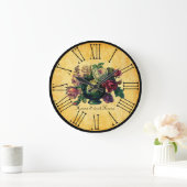 ヴィンテージバラホームスイートホーム素朴フランスのスタイル ラージ壁時計 (ホーム)