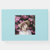 ヴィンテージバラボタニカルパステルブルーフォト ゲストブック (裏面)