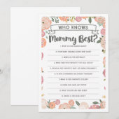 ヴィンテージバラママ赤ちゃんシャワー最高のゲームを知っている 招待状 (正面/裏面)