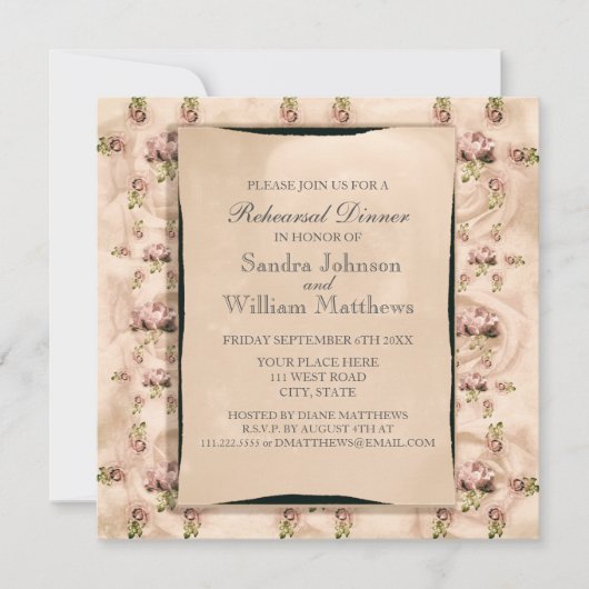 ヴィンテージバラリハーサルディナー招待状 招待状 (正面)